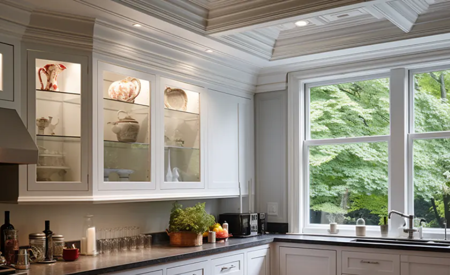 soffit above kitchen cabinets crown