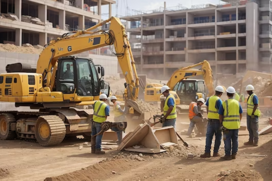 machine at a construction site nyt